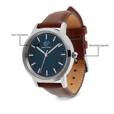 Relógio Feminino Elegante Prata Casual Analógico New Port