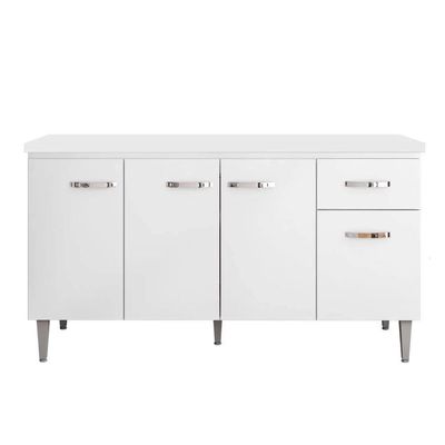Balcão Cozinha Gabriela 3 Porta 150cm S-t Ajl Branco