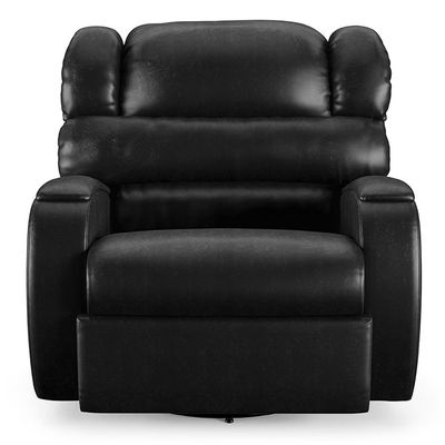 Poltrona do Papai Sala de Cinema Reclinável Kylie Glider Manual Giratória Massagem USB PU Preto Brilho G23
