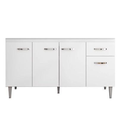 Balcão Cozinha Gabriela 3 Porta 150cm S-t Ajl Branco