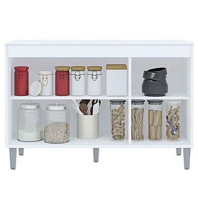 Balcão Gabinete Cozinha 120cm Manu 3 Portas Sem Tampo Ajl