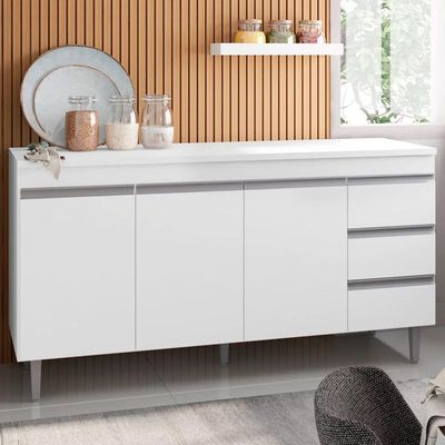 Balcão Gabinete Cozinha Andreia 3 Portas 150cm S-t Ajl