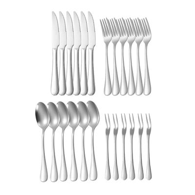 Talheres Mesa Faqueiro Aço Inox e Garfinhos Petiscos 24un