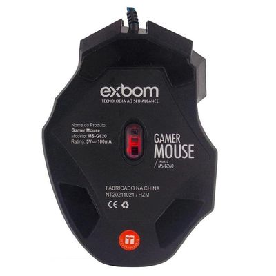 Mouse Gamer X7 Optico Usb 3200Dpi Com 7 Botões e Led Color