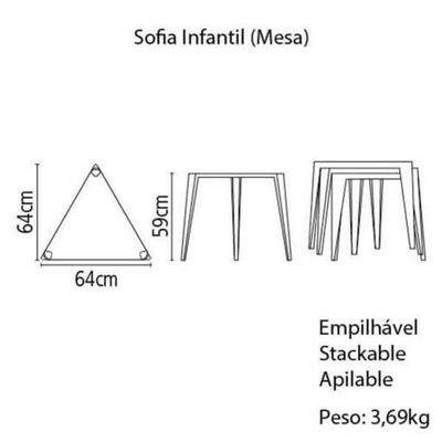 Mesa Infantil Tramontina Sofia Amarelo