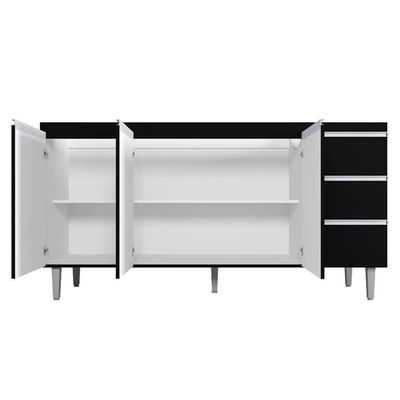 Balcão Gabinete 160cm Cozinha 3 Portas Andreia S-t Ajl