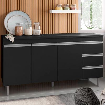 Balcão Gabinete 160cm Cozinha 3 Portas Andreia S-t Ajl