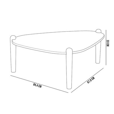 Mesa de Centro Para Sala de Estar Pés Madeira Baixa Trium A03 Hanover Roble - Lyam Decor