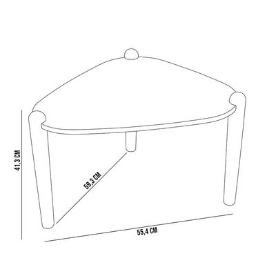 Mesa de Centro Para Sala de Estar Pés Madeira Alta Trium A03 Hanover Roble - Lyam Decor