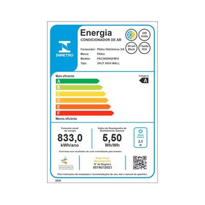 Ar Condicionado 24000 BTU/h Philco Quente/frio PAC24000IQFM15 220V