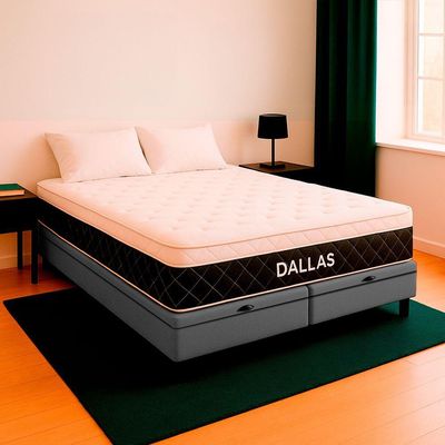 Cama Box Baú Queen E Colchão Dallas Molas V-store Cinza