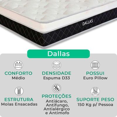 Cama Box Baú Queen E Colchão Dallas Molas V-store Cinza