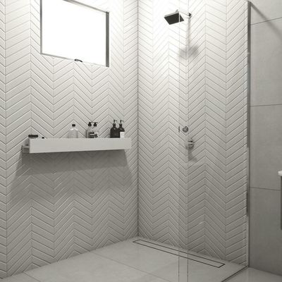 Porta Shampoo Linear 100cm Branco Standard