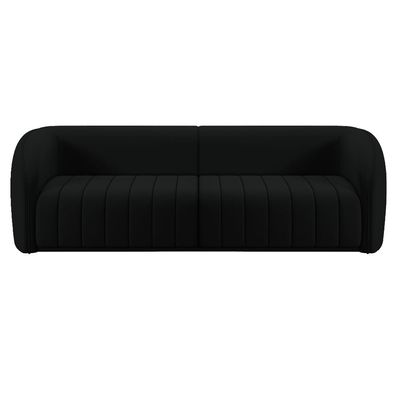 Sofá Decorativo Sala de Estar 332cm Adam 4 Lugares Veludo Preto G45 - Gran Belo
