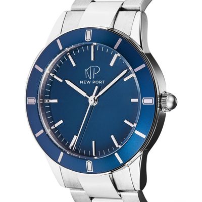 Relógio Masculino Azul Elegante Casual Analógico New Port