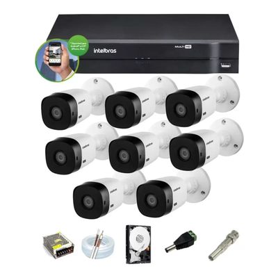 Kit Intelbras 8 Cam 1220b Full hd G5 Ir 20m Dvr 8 Mhdx Hd 1 Tb