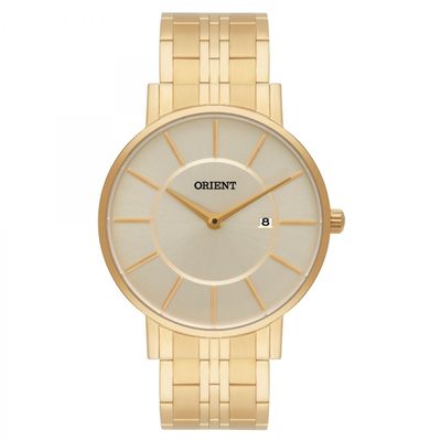 Relógio Orient Masculino Ref:Mgss1091 C1kx Slim Dourado