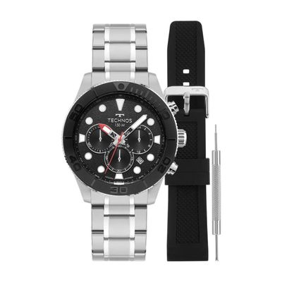 Relógio Technos Masculino Ref: Js25bcj/t1p Cronógrafo Acqua Prateado