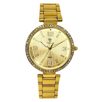 Relógio Tuguir Feminino Ref: Tg30387 Dourado Estojo Porta Jóias