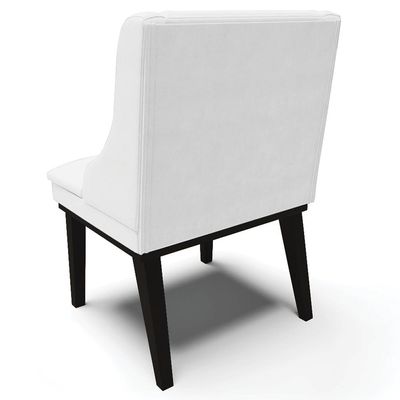 Kit 6 Cadeiras Decorativas Sala de Jantar Base Fixa de Madeira Firenze PU Branco Fosco/Preto G19 - Gran Belo