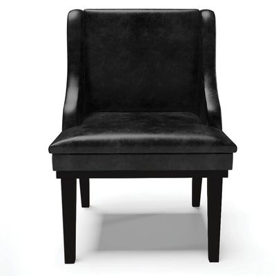 Cadeira Decorativa Sala de Jantar Base Fixa de Madeira Firenze PU Preto Brilho G19 - Gran Belo