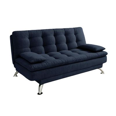 Sofá-Cama Casal 3 Lugares Premium Linho Azul Marinho