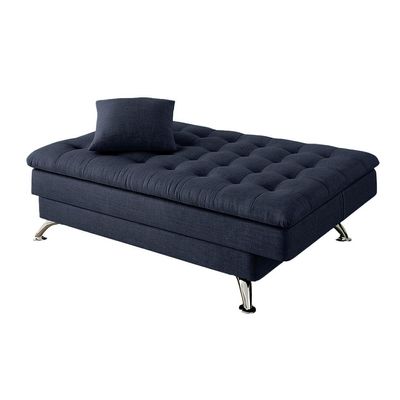 Sofá-Cama Casal 3 Lugares Premium Linho Azul Marinho