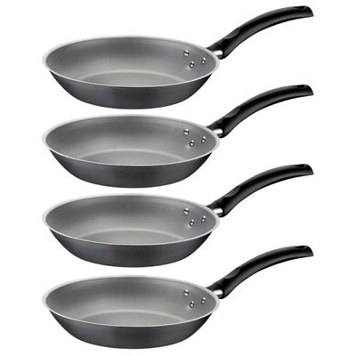 Jogo 4 Frigideiras Alumínio Starflon Max Antiaderentes Chumbo 30cm Tramontina Turim Cozinha Mesa Posta Fritar