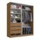 Guarda Roupa Solteiro Espelho em 2 Portas de Correr Freijó Natural RC2006 Emovell 200x59,8x235cm