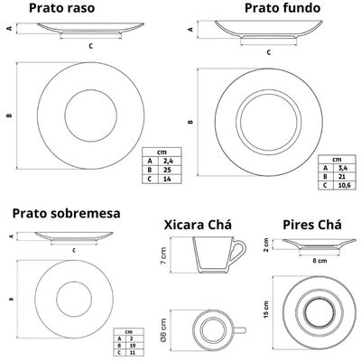 Aparelho de Jantar Tramontina Leonora 20 Peças Porcelana Branca 4 Pessoas