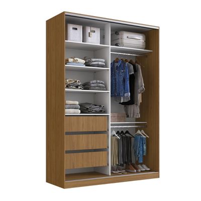 Guarda Roupa Solteiro 2 Portas 165x59,8x235cm Freijó Natural RC2002 Emovell