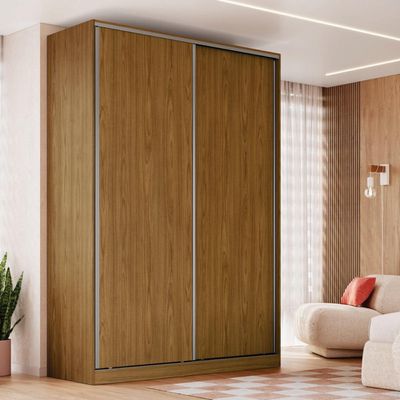 Guarda Roupa Solteiro 2 Portas 165x59,8x235cm Freijó Natural RC2002 Emovell