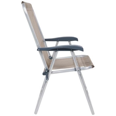 Cadeira de Praia Relax Comfort Alta em Alumínio Bege Bel Único