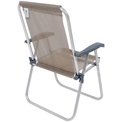Cadeira de Praia Relax Comfort Alta em Alumínio Bege Bel Único