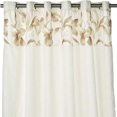 Cortina Dupla Forro Devorê Marselha 300x250cm Marfim Casa Doro