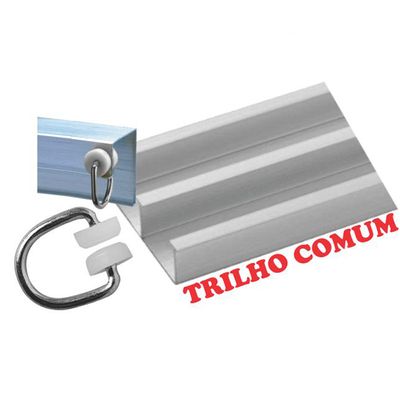 Cortina Tóquio para Trilho Comum Tecido Oxford 4,00m x 2,80m Janela Quarto Sala - Cinza