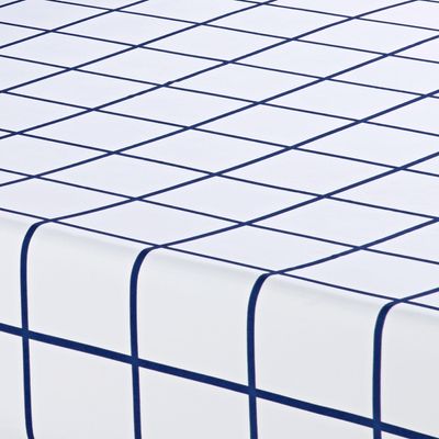 Jogo Cama Lençol Brooklyn King Quadriculado Micropercal 200 Fios 3 Peças - Azul Marinho