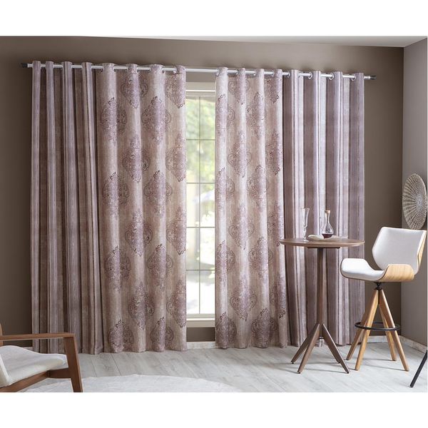 Cortina Combinada Niamei 32 Ilhoses 400x250cm Casa D'oro