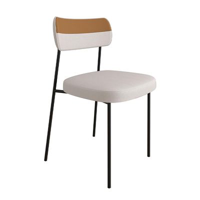 Mesa Jantar Capri 160cm Off White 6 Cadeiras Melina B05 Linho Bege Couríssimo Caramelo - Lyam Decor