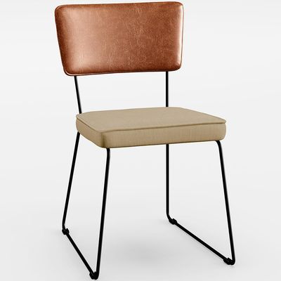 Mesa Capri 160 Off White E 6 Cadeiras Allana B05 Couríssimo Camel Linho Bege Escuro - Lyam Decor
