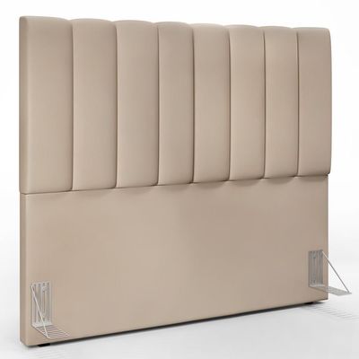 Cabeceira Cama Box Casal 140 cm Dália W01 Suede Bege - Lyam Decor