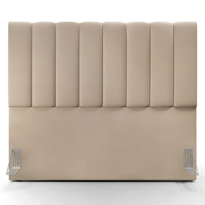 Cabeceira Cama Box Casal 140 cm Dália W01 Suede Bege - Lyam Decor