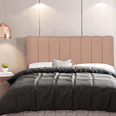 Cabeceira Cama Box Painel Solteiro 100 cm Dubai W01 Linho Rosê  - Lyam Decor