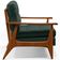 Poltrona Decorativa Para Sala de Estar Encosto Ripado Emília B04 Linho Verde Musgo - Lyam Decor