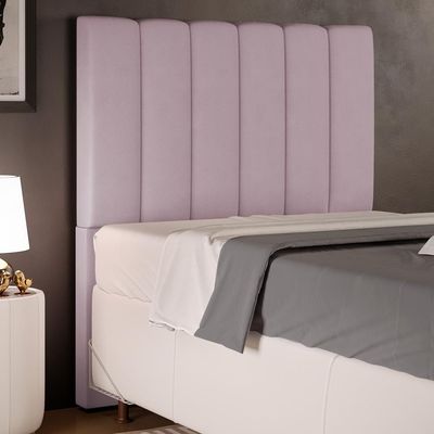 Cabeceira Cama Box Solteiro 100 cm Dália W01 Suede Rosê - Lyam Decor