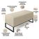 Kit 02 Puffs Decorativo Para Sala de Estar Cléo W01 Base Ferro 90 cm Linho Champagne - Lyam Decor