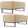 Kit 02 Puffs Decorativo Sala de Estar Bali W01 Base Ferro 120x50 cm Linho Bege Escuro - Lyam Decor