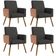 Kit 04 Poltronas Decorativa Maria W01 Pés Palito Linho Chumbo Couríssimo Camel - Lyam Decor
