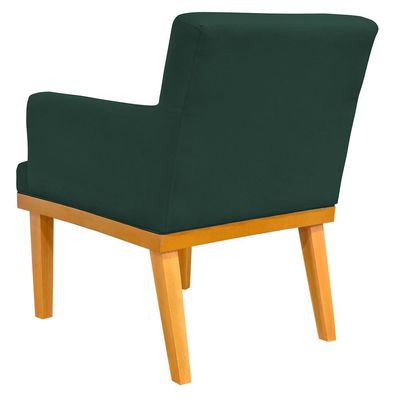 Kit 04 Poltronas Decorativa Para Sala de Estar Base Mel Beatriz W01 Suede Verde Musgo - Lyam Decor