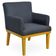 Kit 04 Poltronas Decorativas Para Sala de Estar Beatriz W01 Linho Chumbo - Lyam Decor